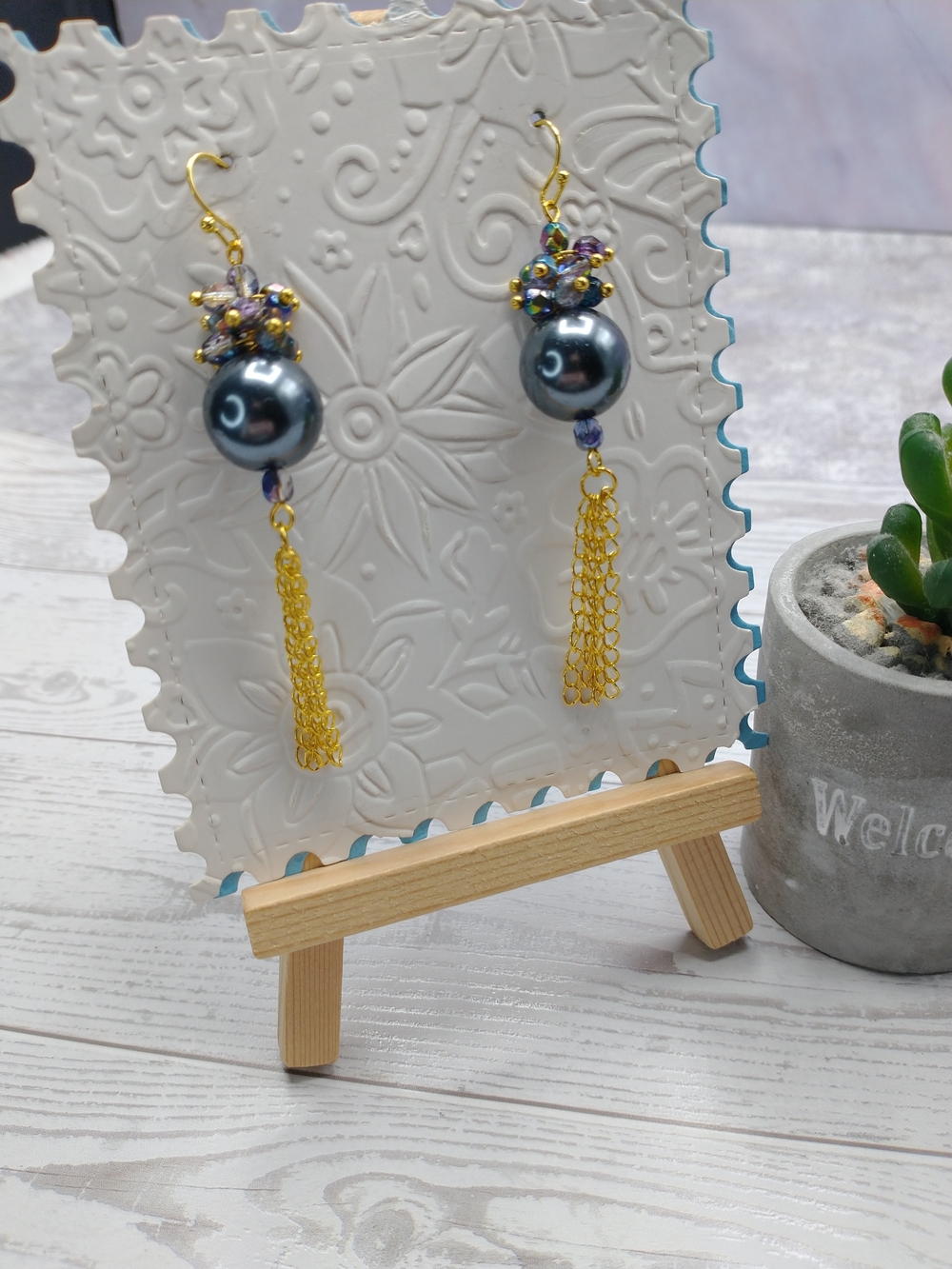 New Hand Crafted Cluster Tassel Long Earrings